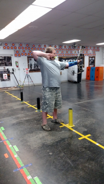 Student at the archery range