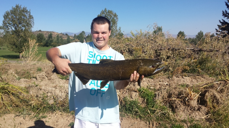 Student caught a big fish on the Boise River