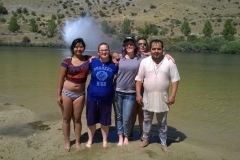 Students enjoying Lucky Peak Reservoir on a hot summer day