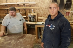Student at internship with Master carpenter at Mountain Tyme Construction and Cabinetry